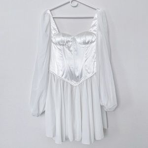 White Satin Corset Dress